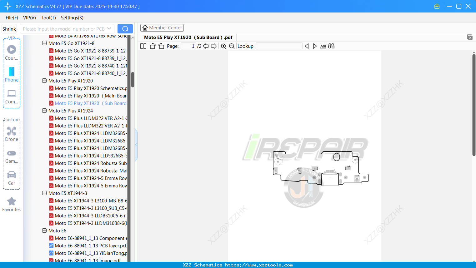 Motorola Moto E5 Play XT1920 гиSub Boardгй
